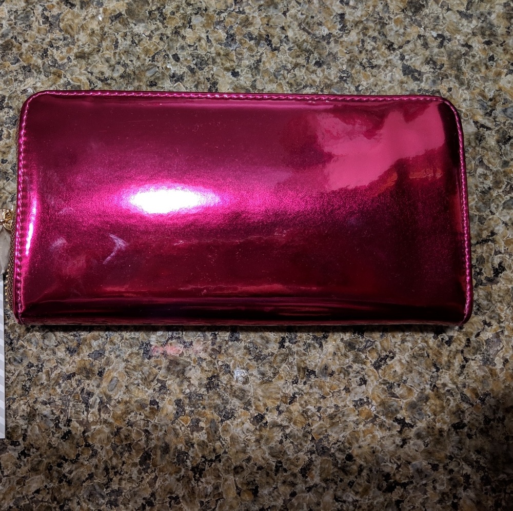 NWT Deux Lux Pink Metallic Foiled Wallet
